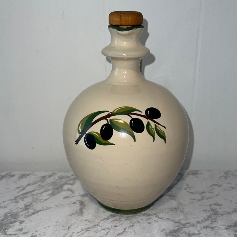 Rustic Terracotta Oil Cruet Jug Vase Handmade Italy Pottery